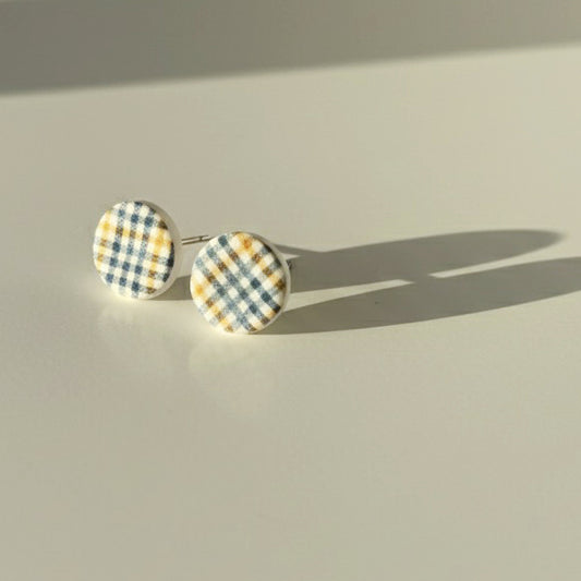 Vintage Gingham Studs (Large)