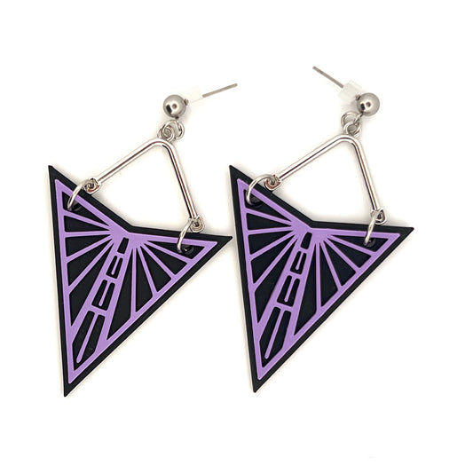 Large Valkyrie Silver-V Dangles